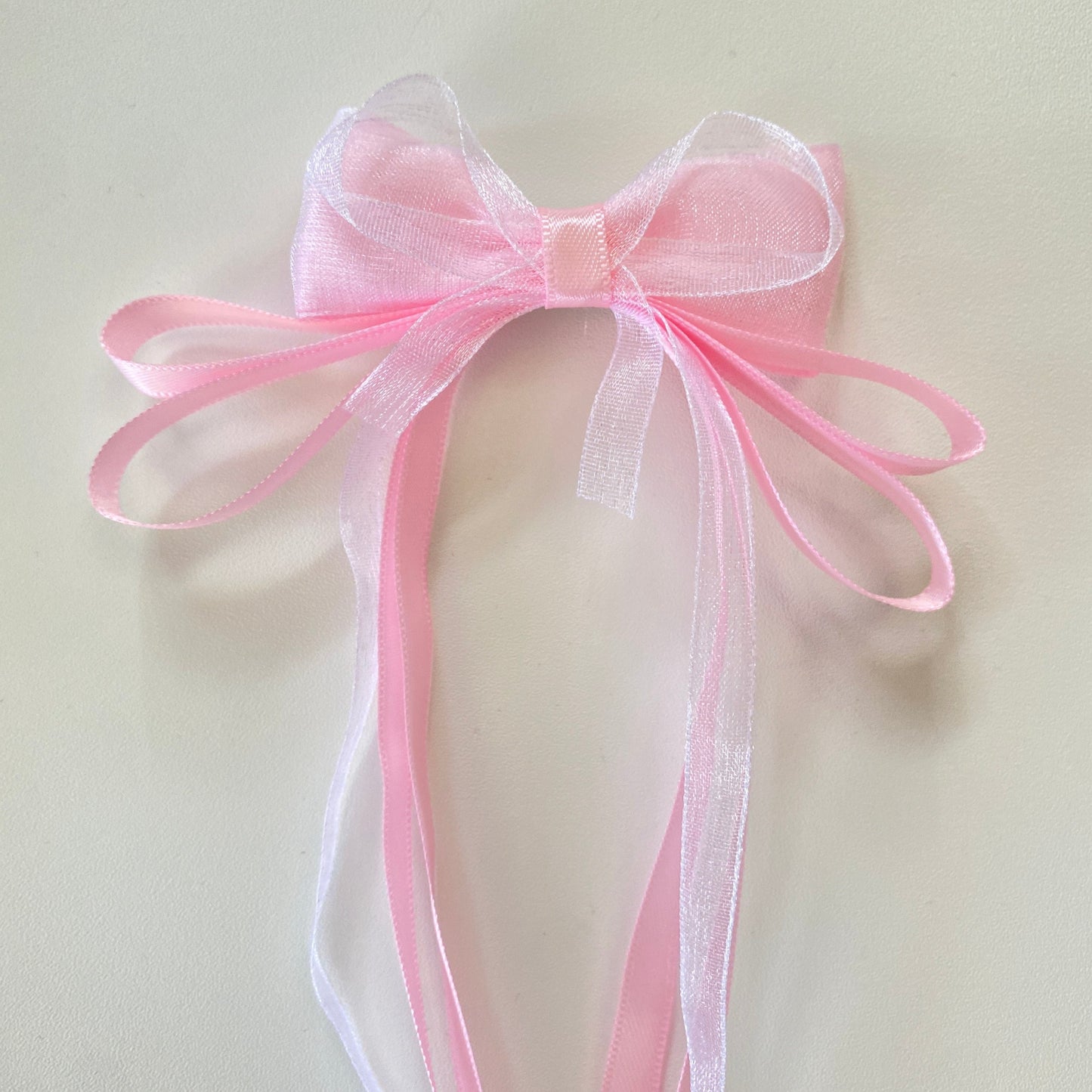 Pink Ribbon Hair Clip Set