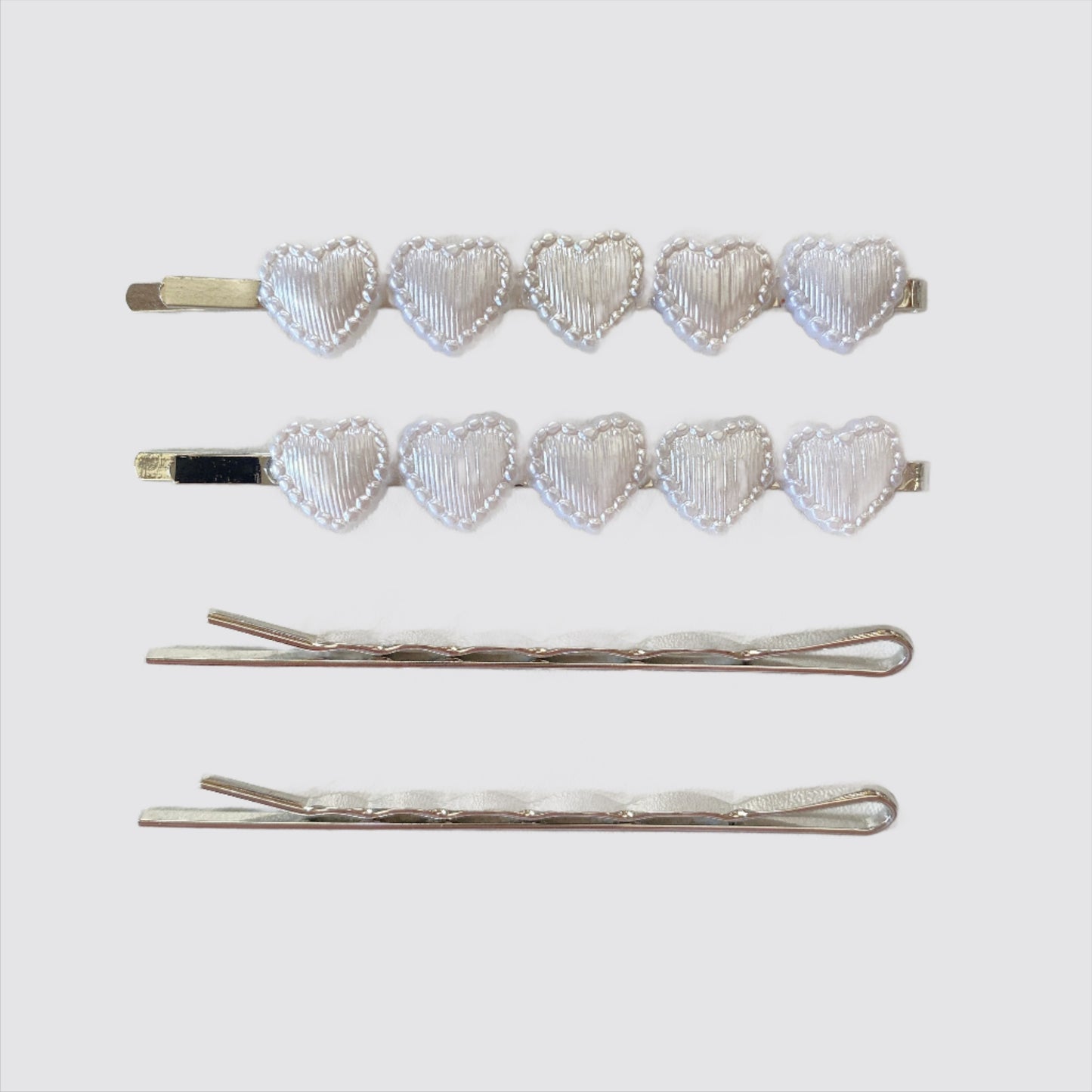 Hearts and Long Metal Clips (Set of 4)