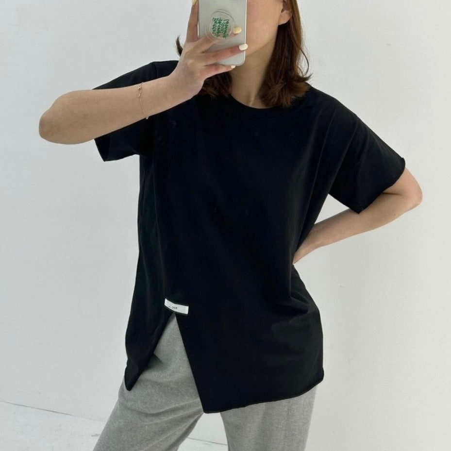 Asymmetrical Half Slit Tee