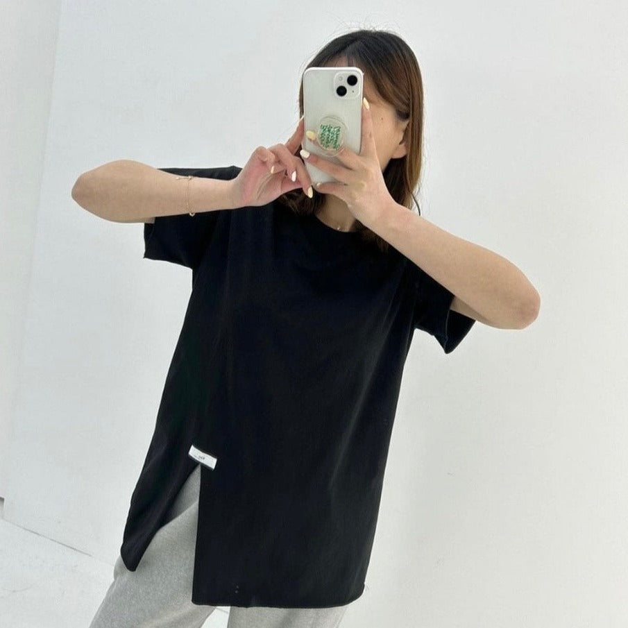 Asymmetrical Half Slit Tee