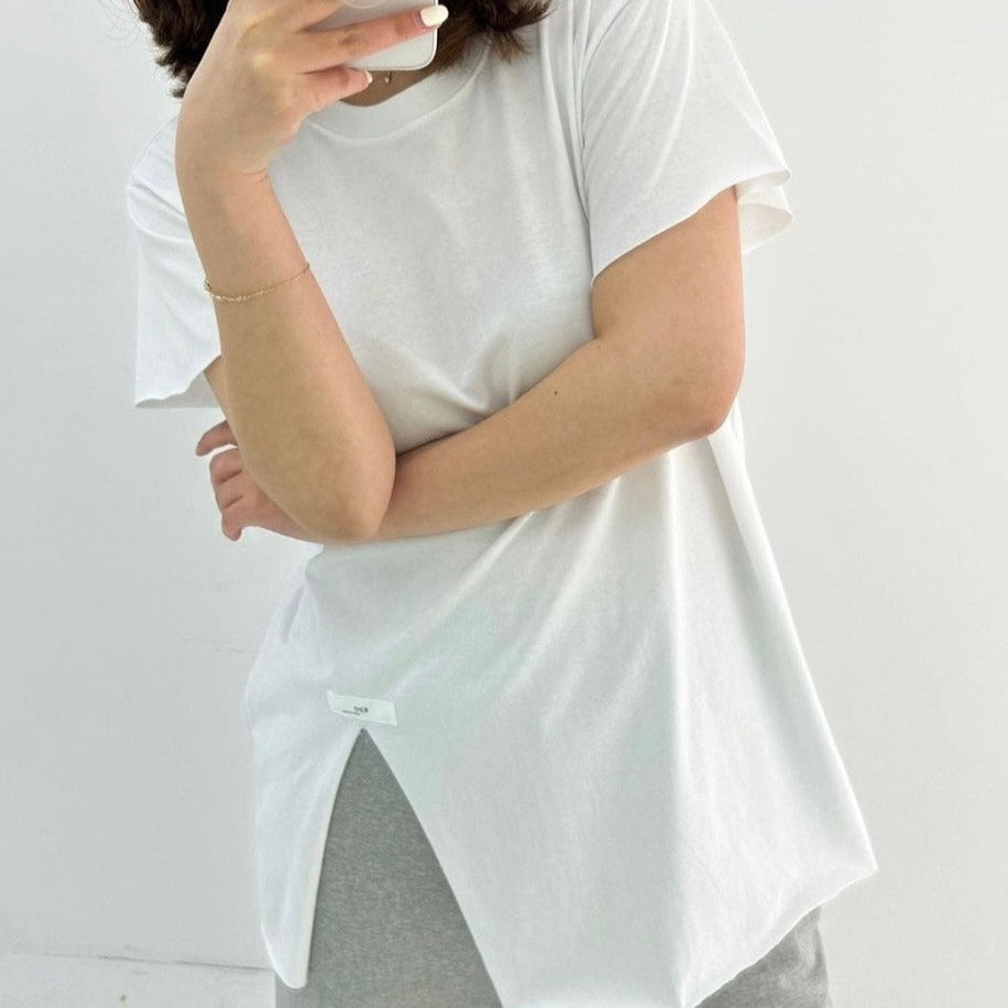 Asymmetrical Half Slit Tee