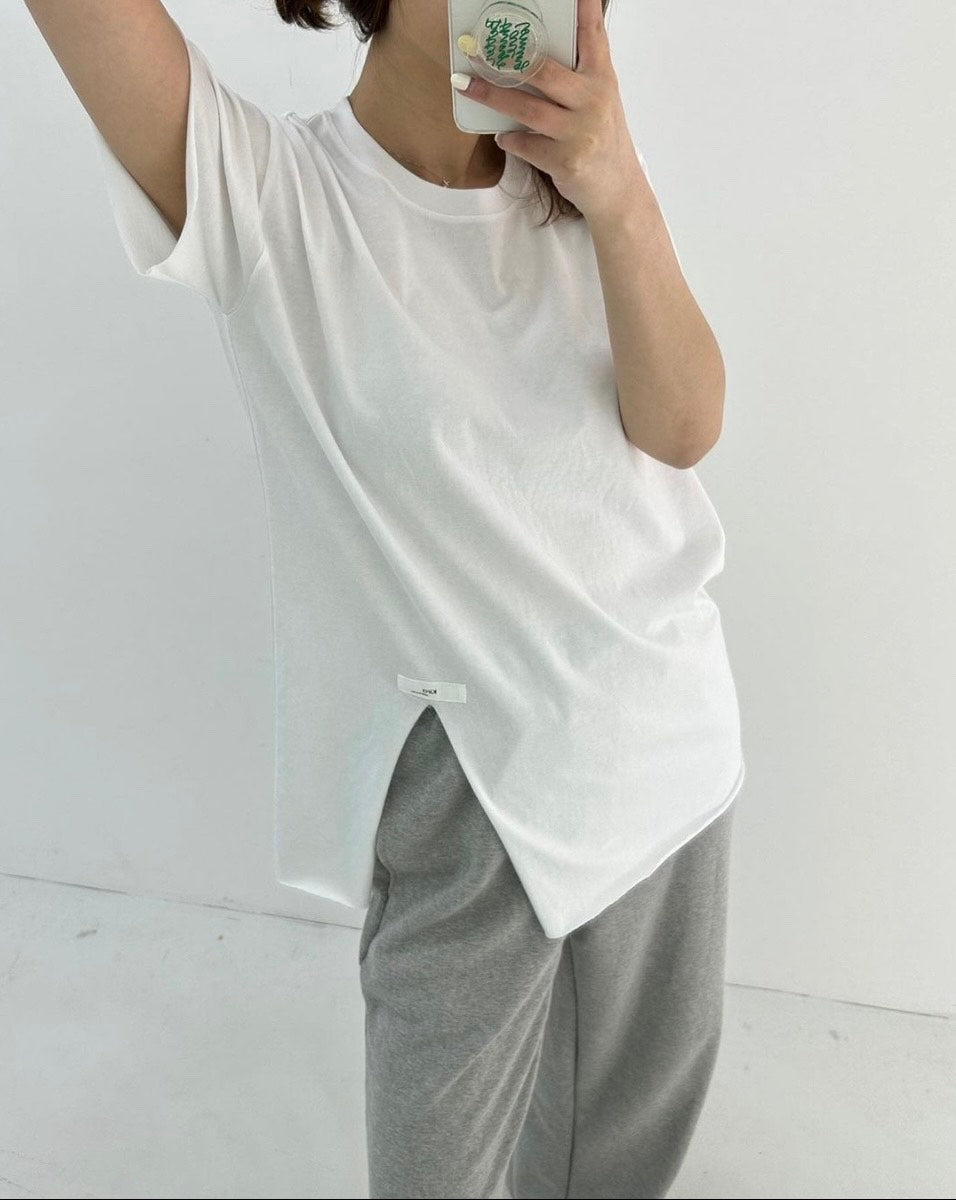 Asymmetrical Half Slit Tee