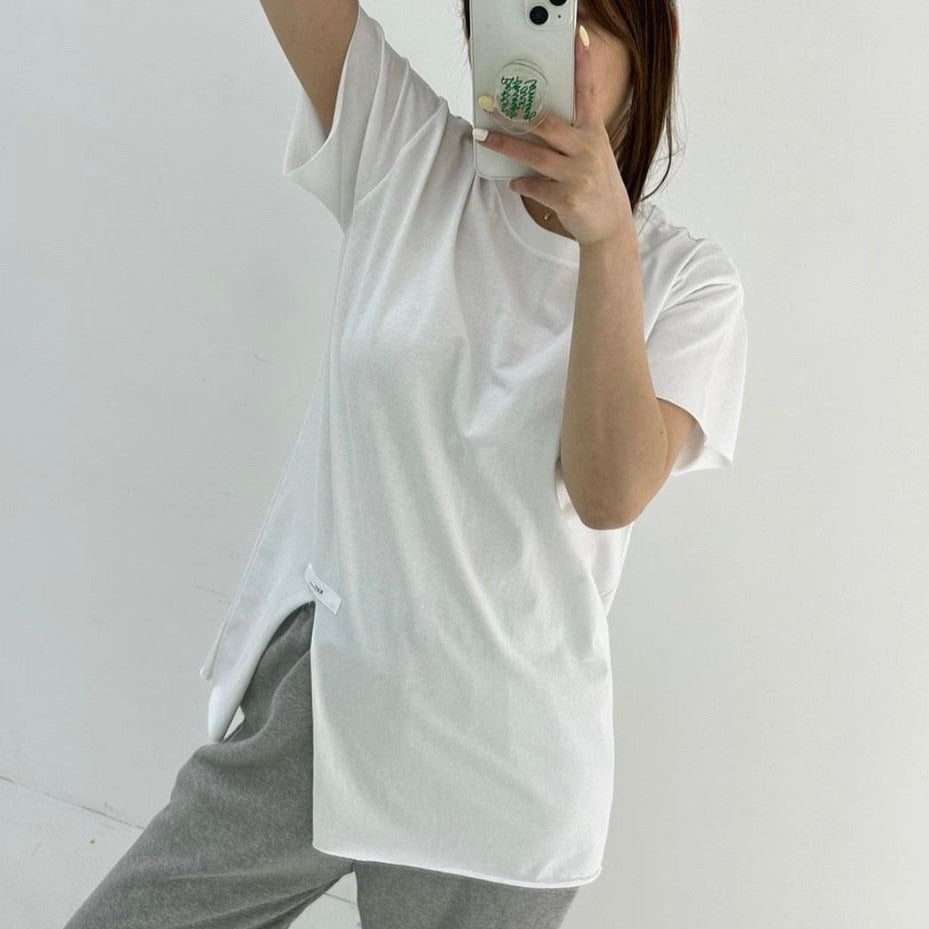 Asymmetrical Half Slit Tee