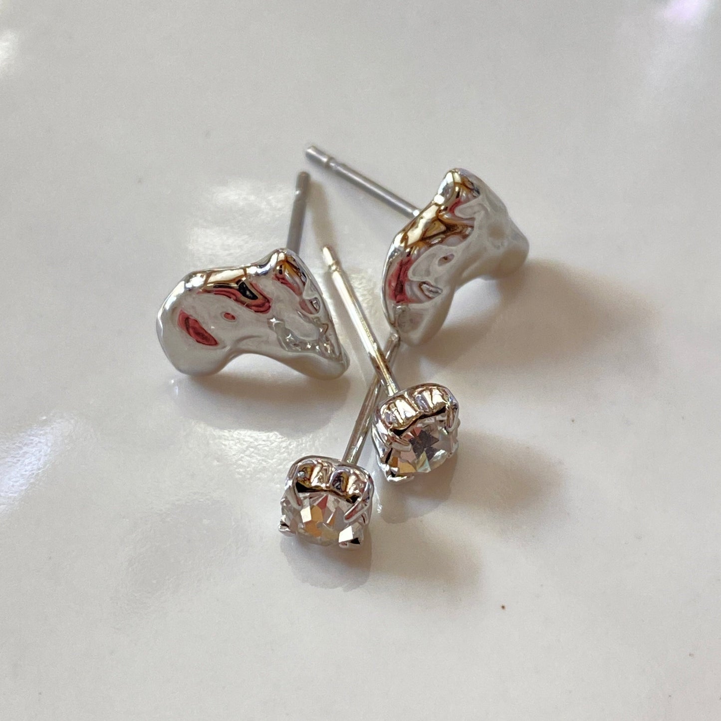 Double Lobe Stud Earrings