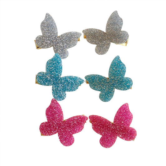 Small Sparkly Butterfly Barrette