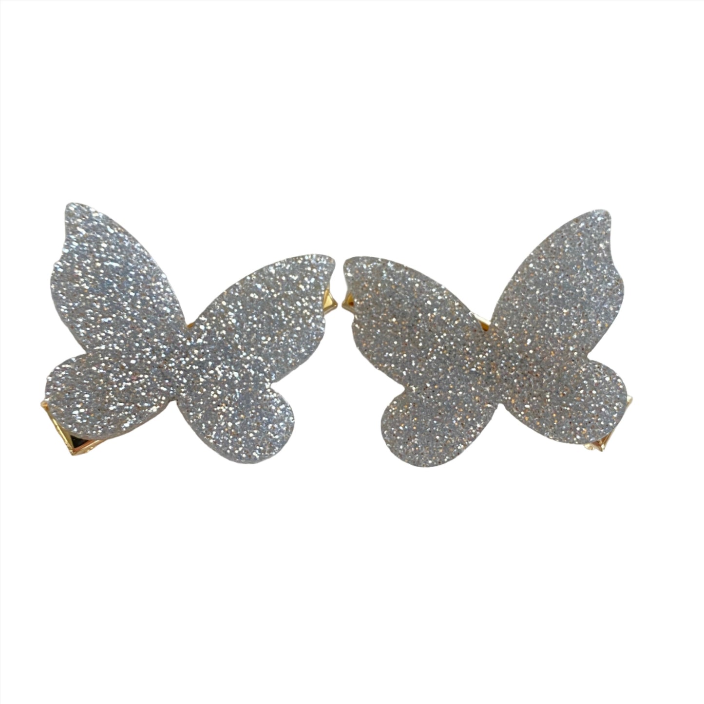 Small Sparkly Butterfly Barrette | Set of 2