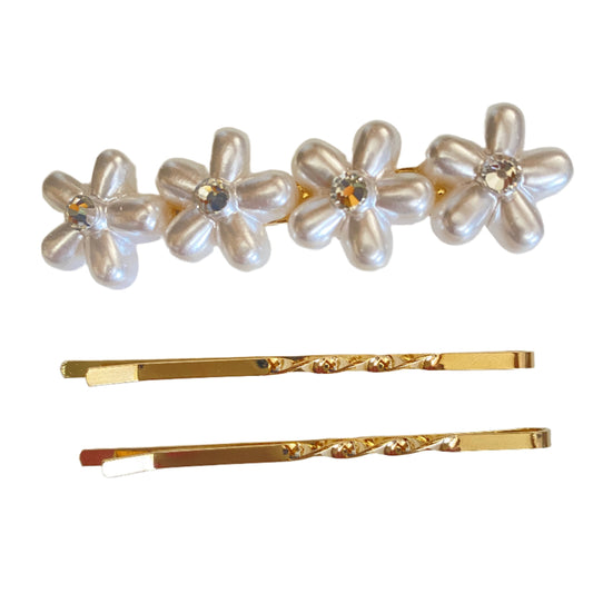 Bedazzled Daisy Twist Hair Pin | Set of 3