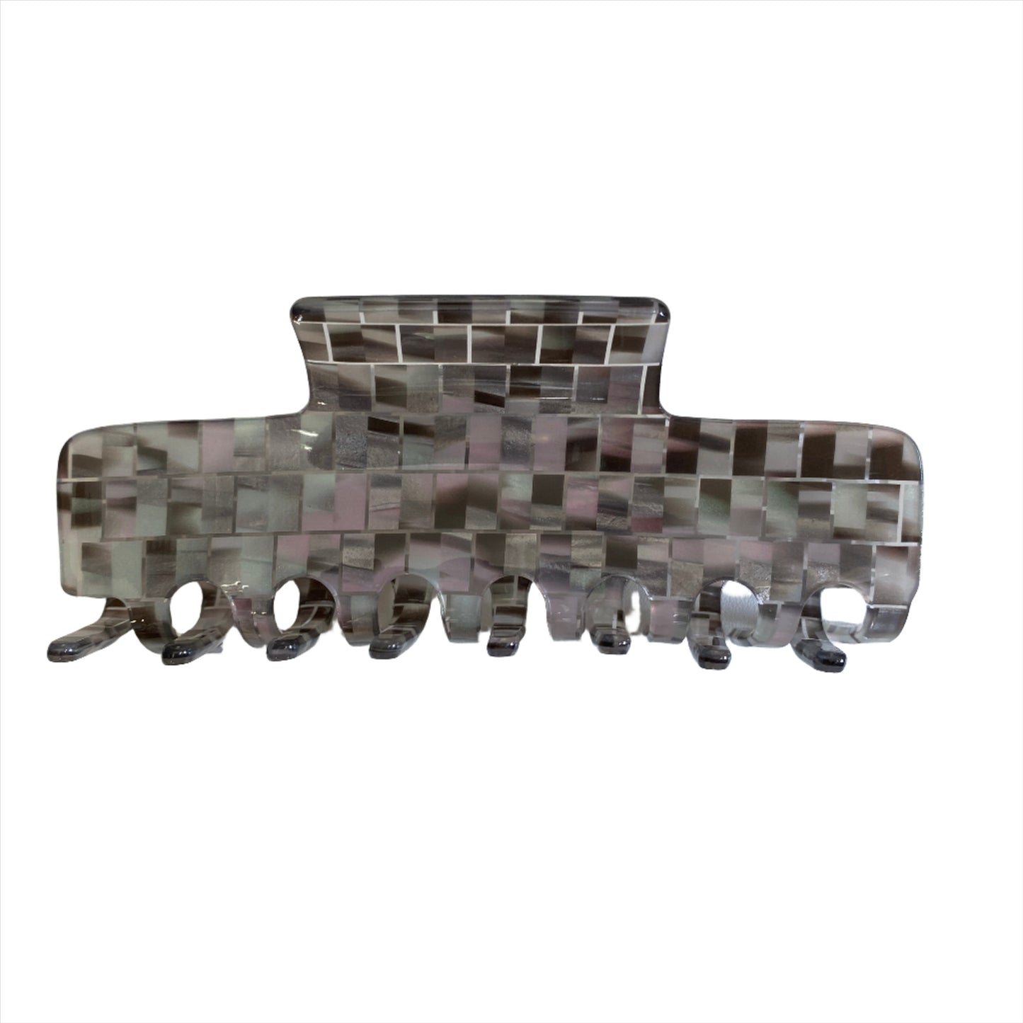 Iridescent Checkered Claw Clip