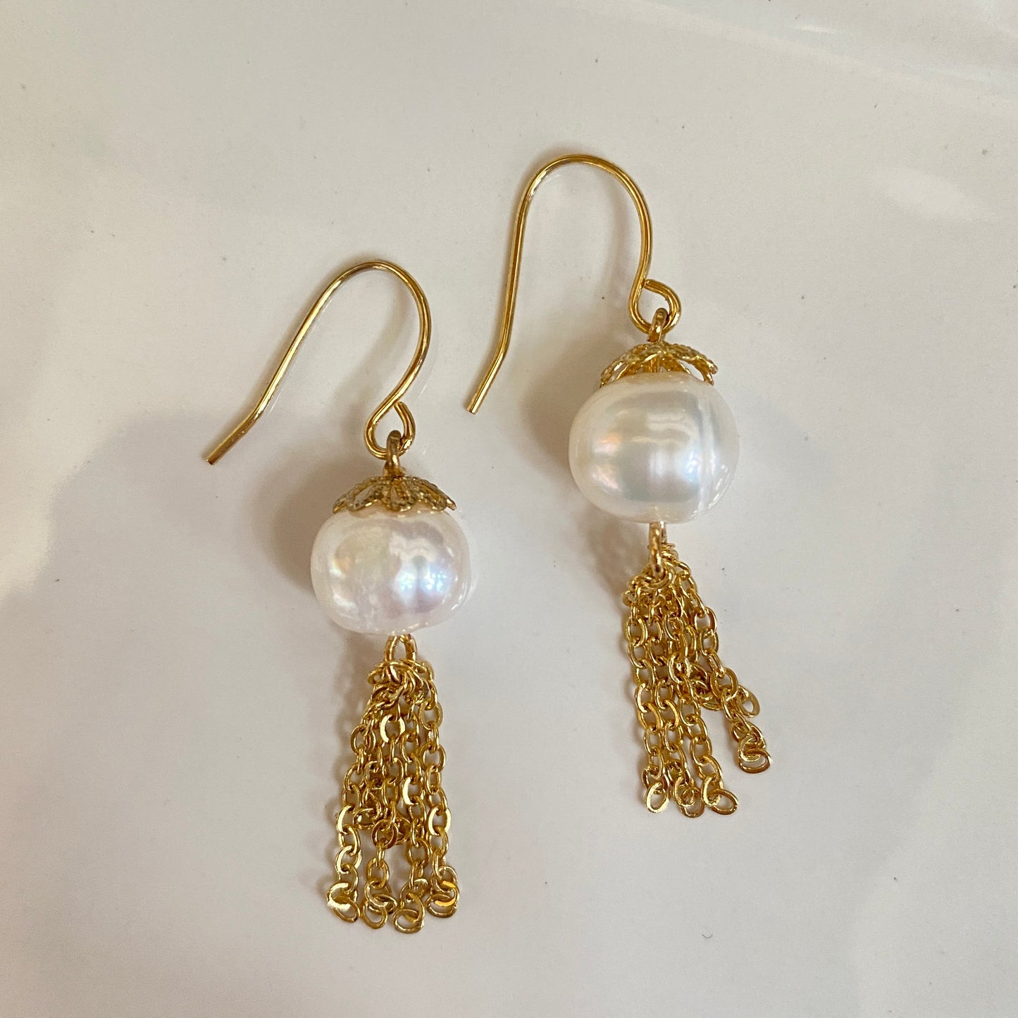 Pearl Tassle Wedding Earrings