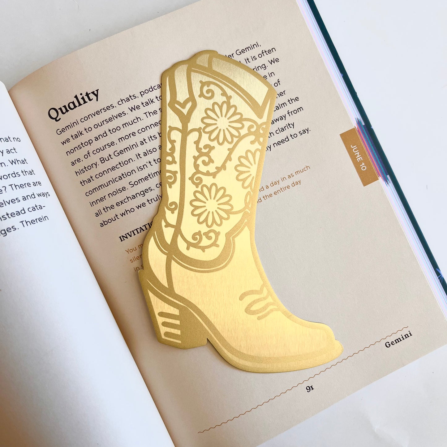 Brass Bookmark - Cowgirl Boot