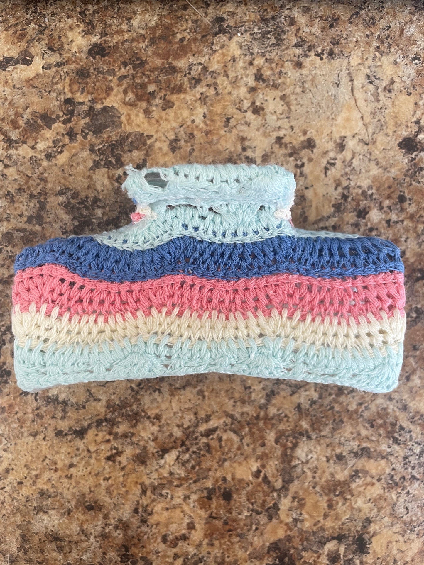 Crocheted Waves Claw Clip