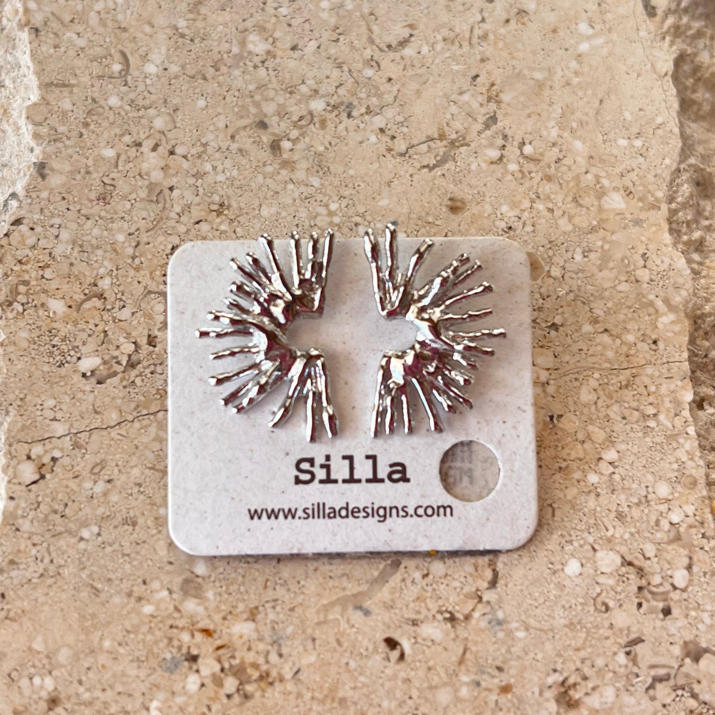 Textured Sunburst Stud Earrings