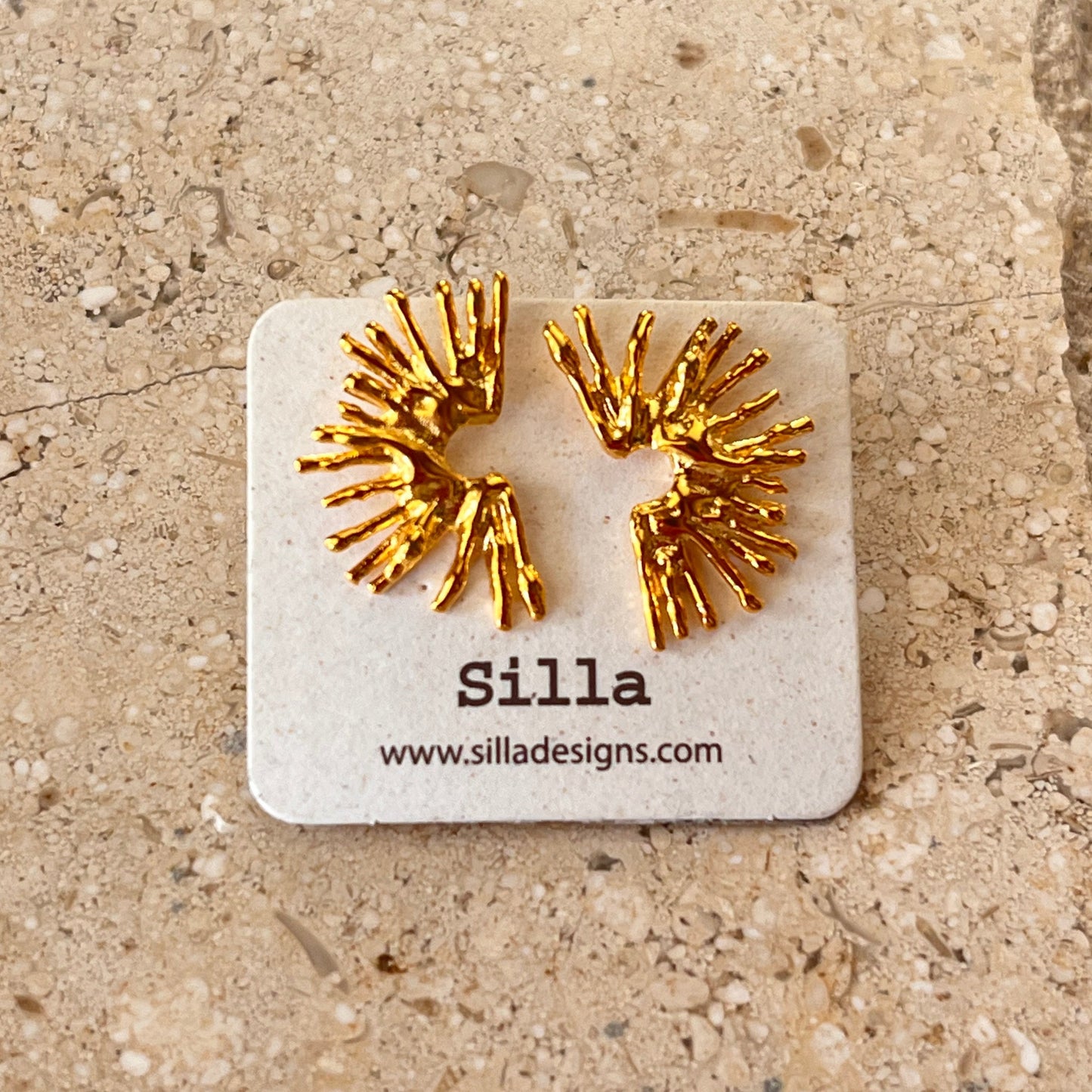 Textured Sunburst Stud Earrings