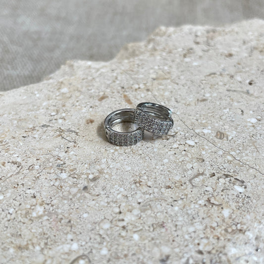 Icy Huggie Hoop Earrings