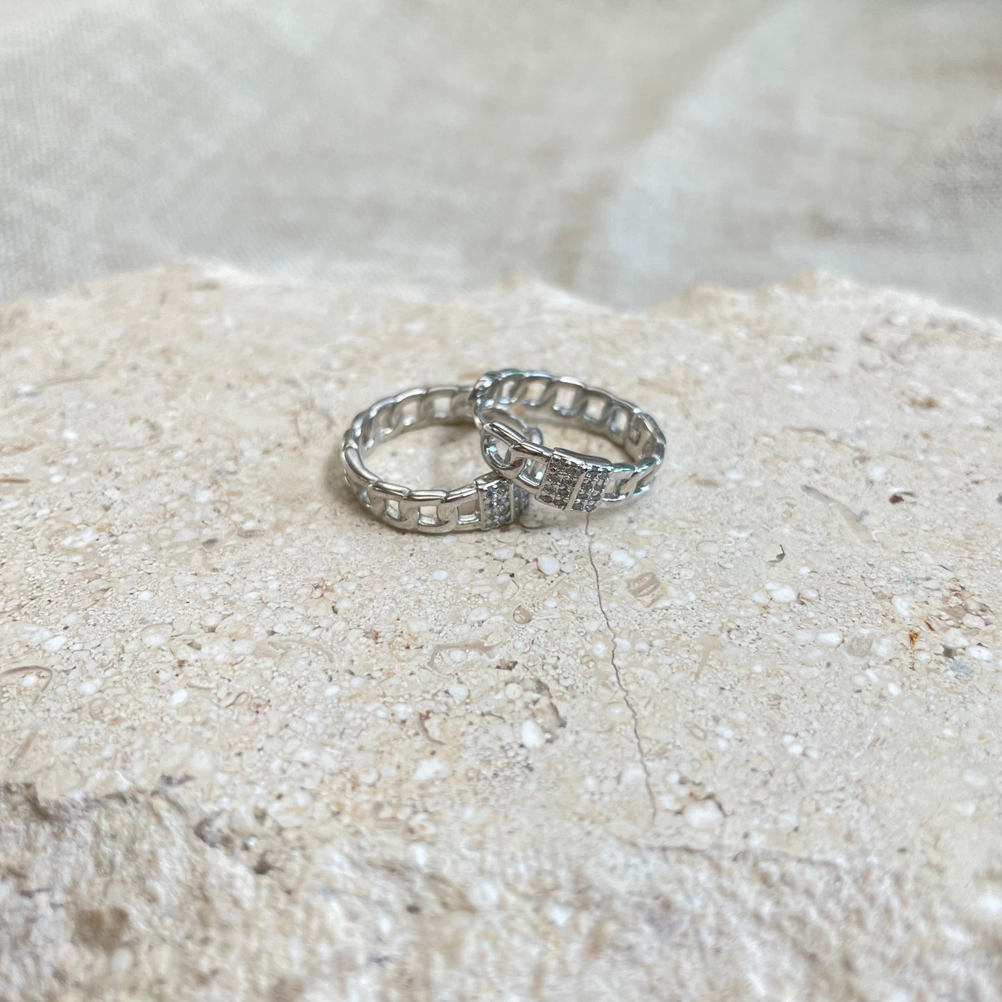 Chain Link Huggie Hoop Earrings