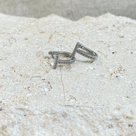 Square Up Huggie Hoop Earrings