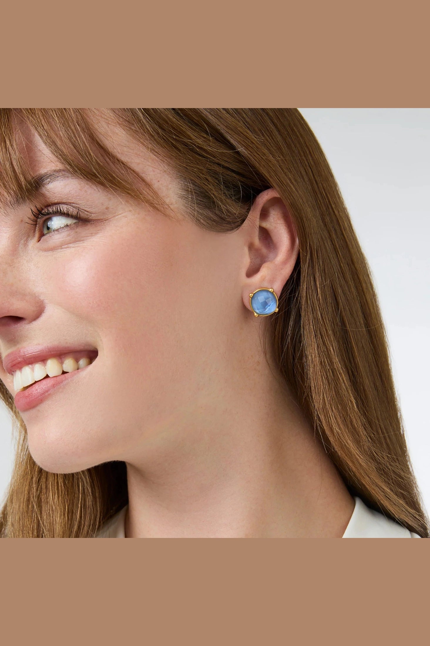 Honey Stud- Iridescent Clear Crystal