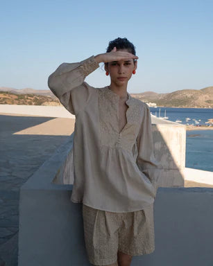 Milla Cross Buttons Blouse