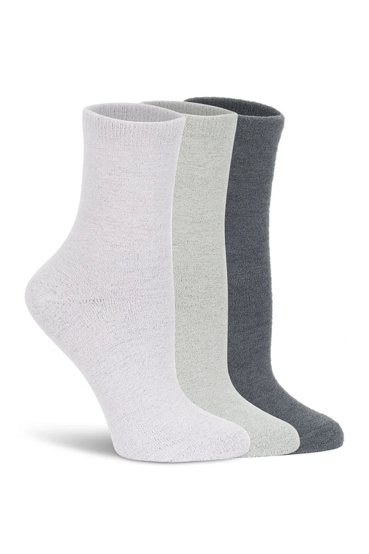 Womens Powder Cozy Quarter Crew Sock - 3PK
