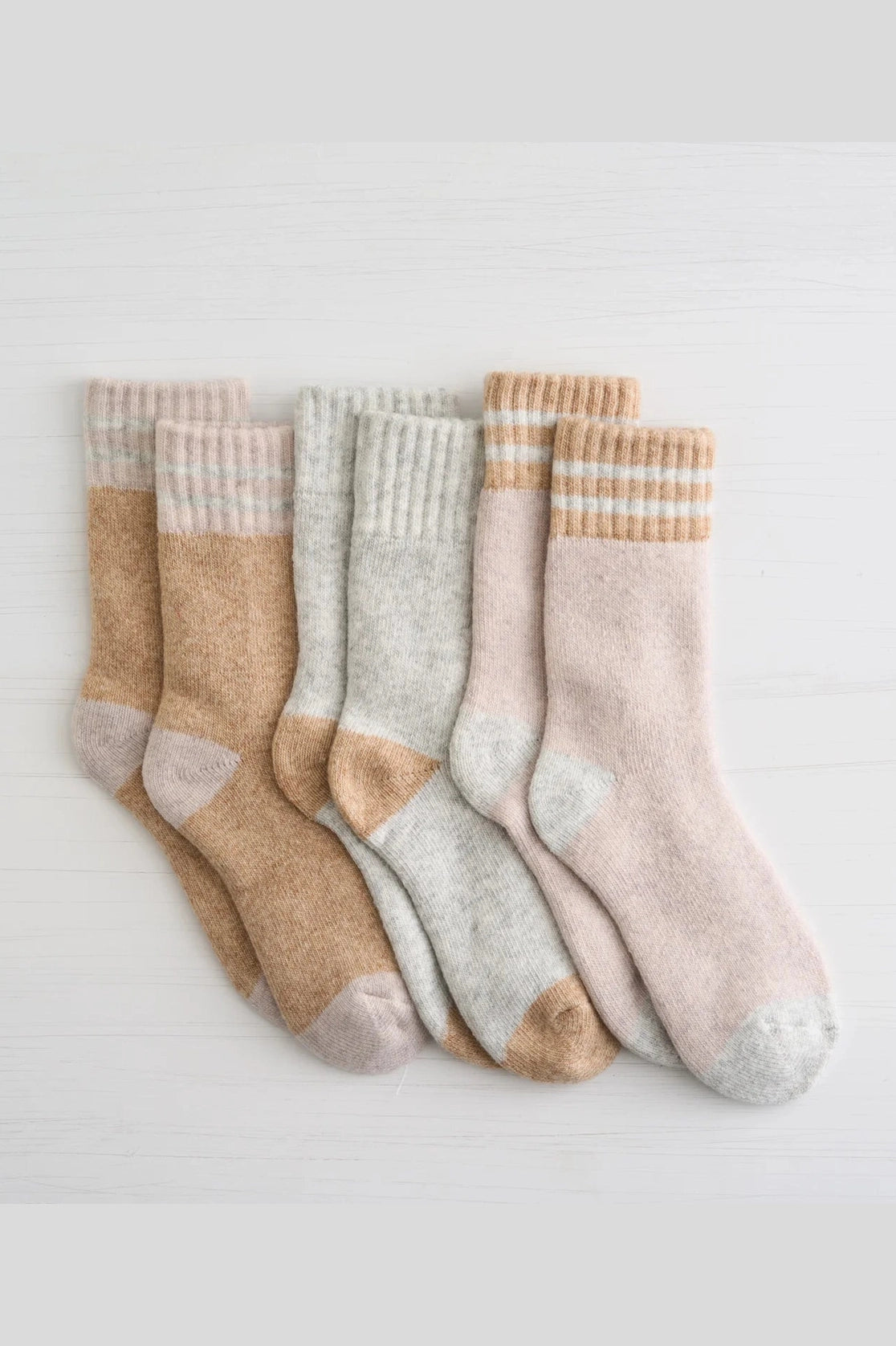 Womens Rugby Wool Crew Sock - 3PK