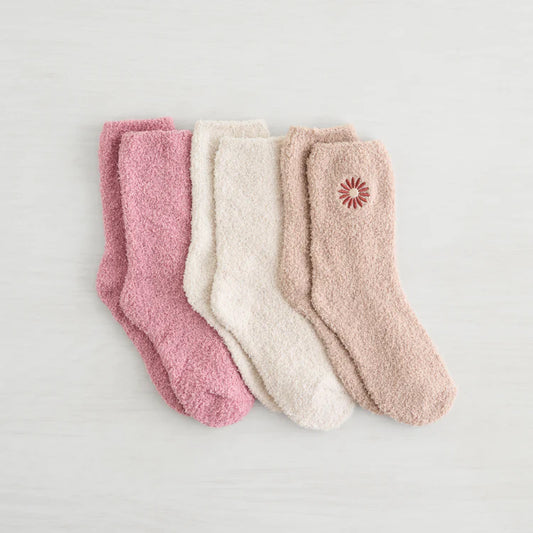 3 PK Women's Lover Cozy Crew Sock - Pink Combo