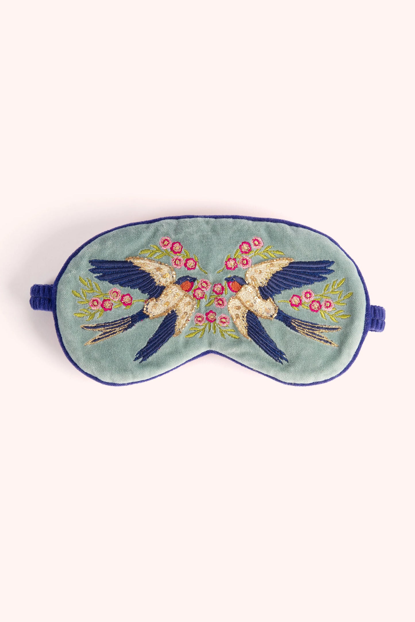 Luxury Lavender Velvet Eye Mask | Swooping Swallows