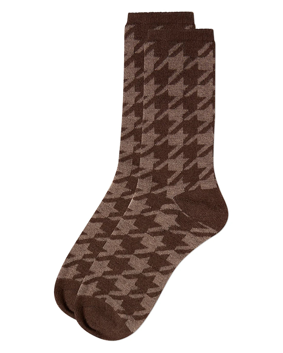 Houndstooth Ladies Cashmere Crew