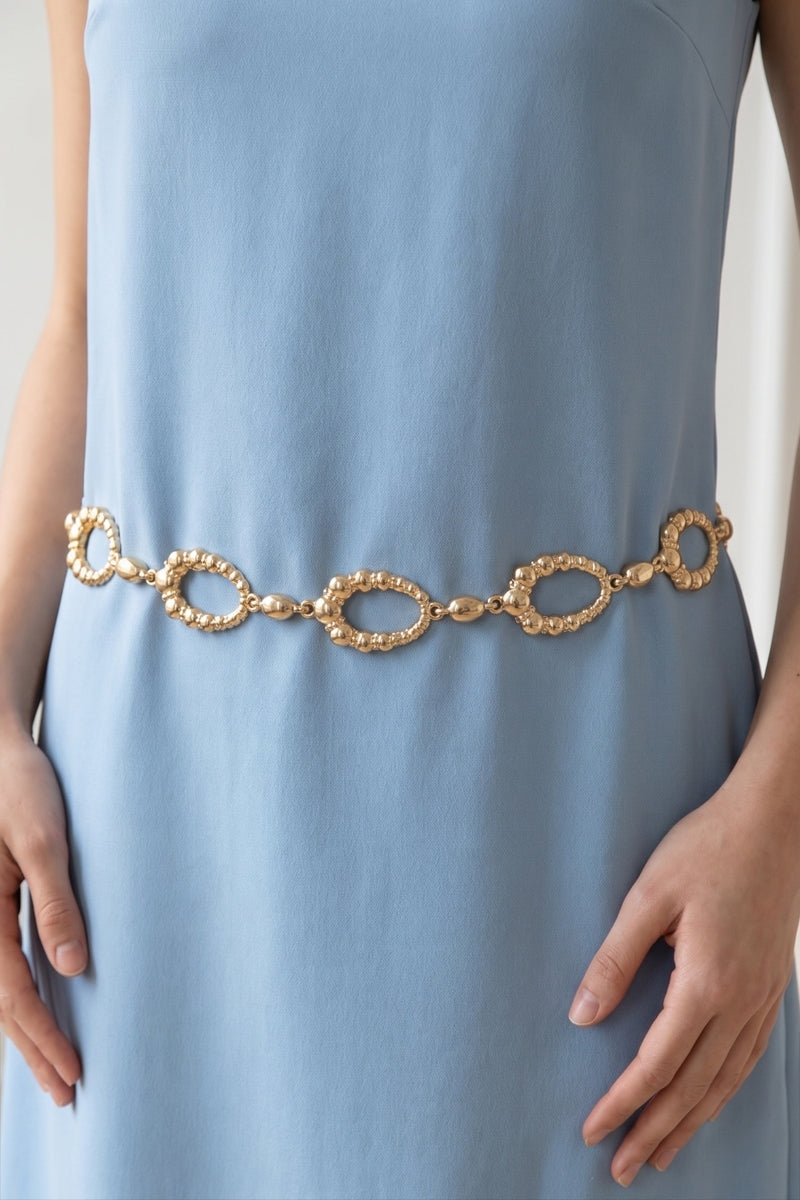 Polished Open Oval Link Chain Belt