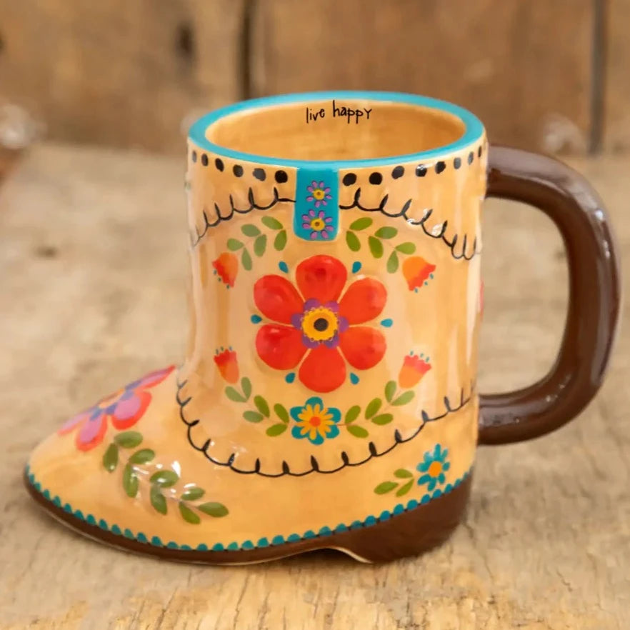 Folk Art Coffee Mug - Cowboy Boot