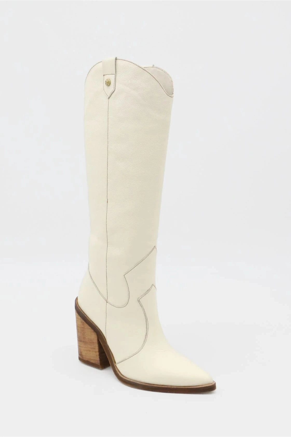 Macao Western Cowboy Boots | Off-White Leather