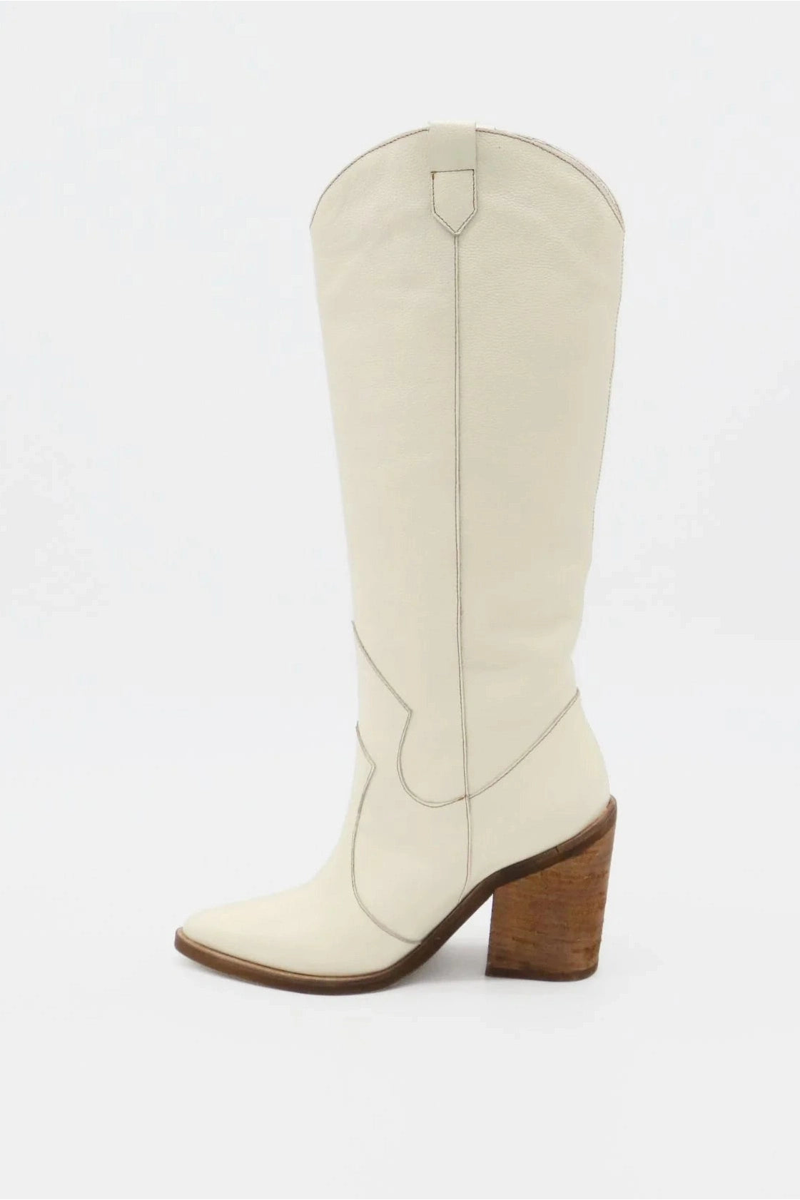 Macao Western Cowboy Boots | Off-White Leather
