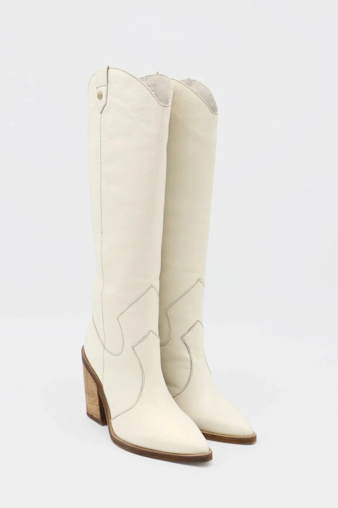 Macao Western Cowboy Boots | Off-White Leather