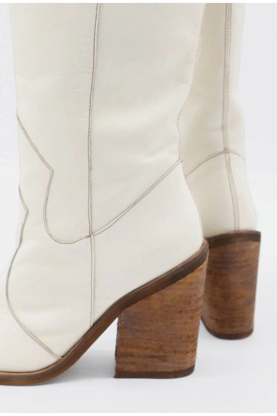 Macao Western Cowboy Boots | Off-White Leather