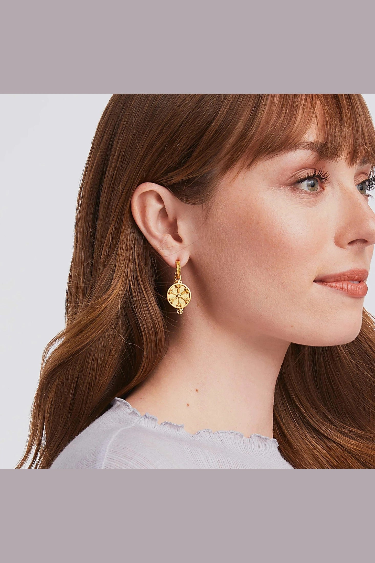 Meridian Hoop & Charm Earring-Mother of Pearl