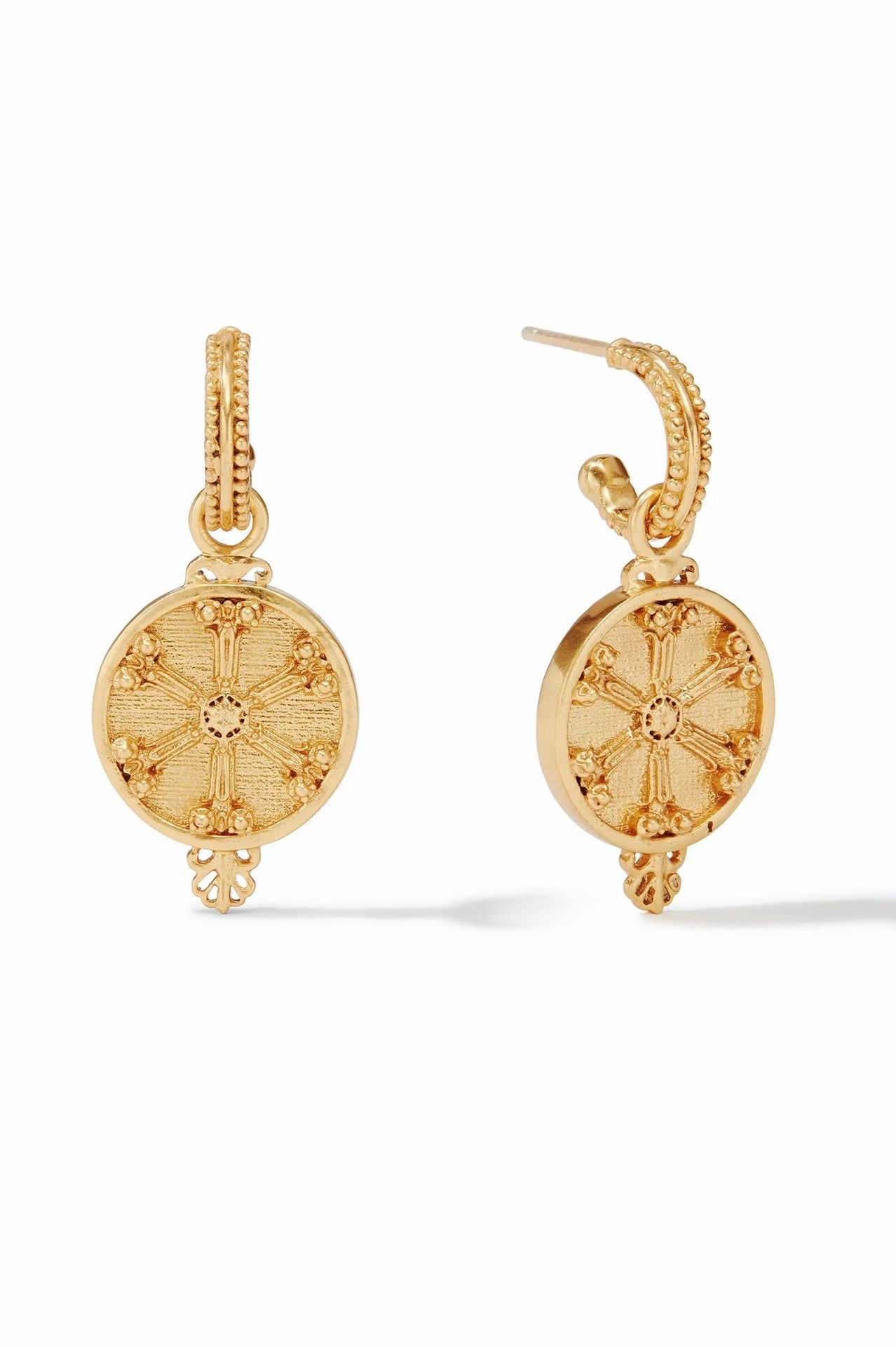 Meridian Hoop & Charm Earring-Mother of Pearl