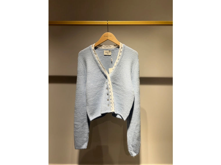 Molly Lace Knit Cardigan-Blue