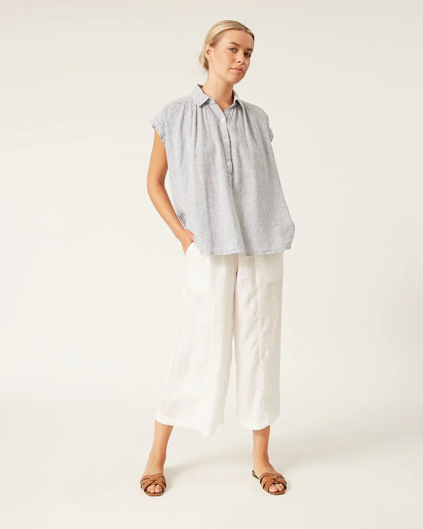 Mirna Top | Washed Linen Ivory
