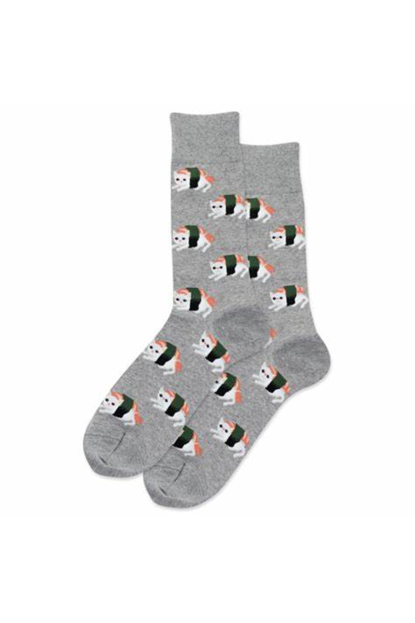 HOTSOX Men's Cat Sushi Crew Socks