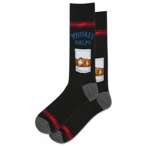 HOTSOX Men's "Whiskey Helps" Crew Socks