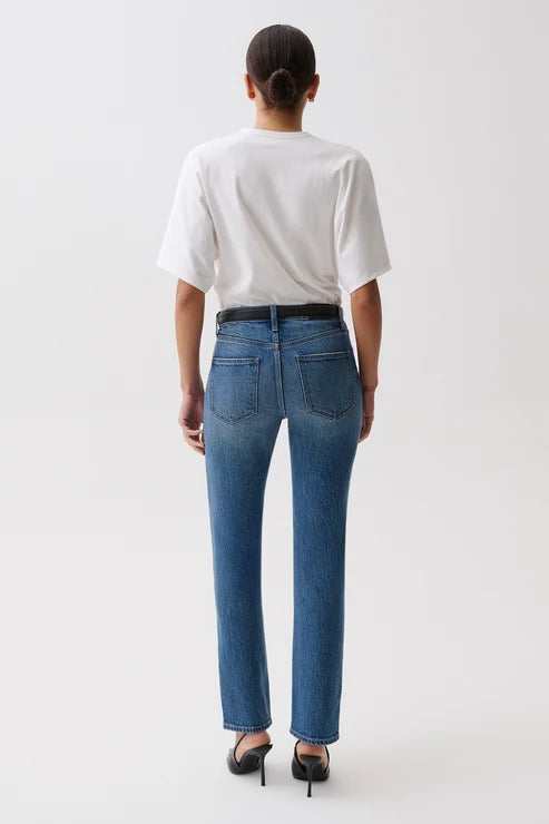 Aleks Mid Rise Straight Long Pant | Sea Salt