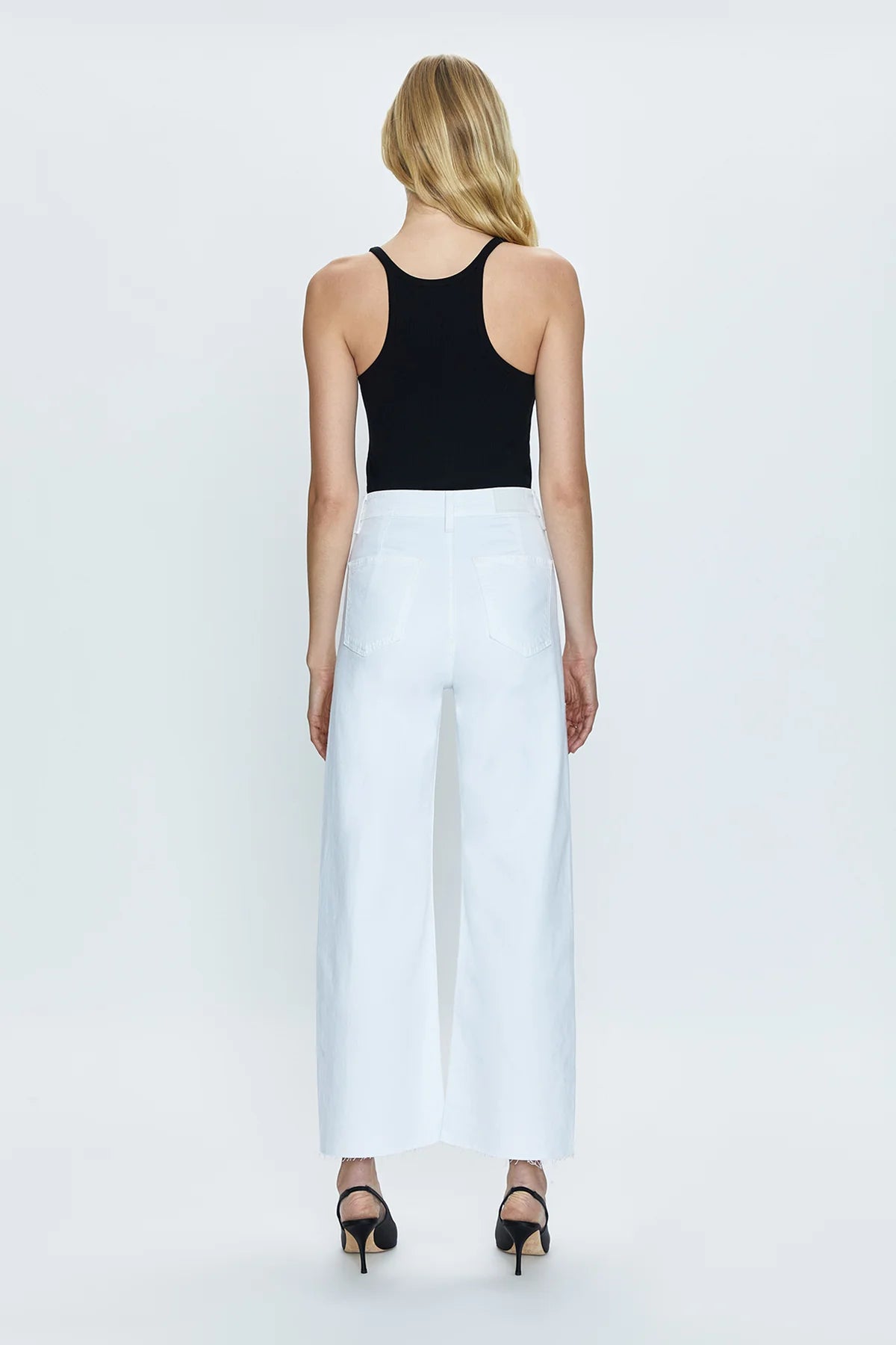 PENNY High Rise Cropped Wide Leg Jeans | Blizzard