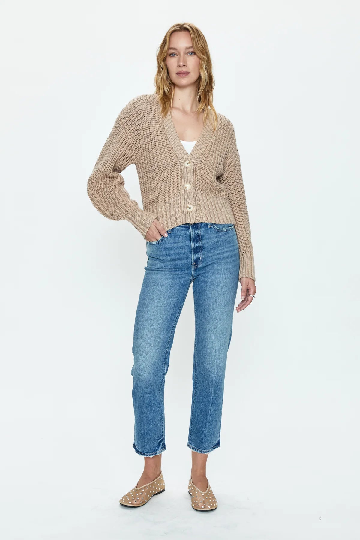 CHARLIE High Rise Classic Cropped Straight Leg Jeans | Sundown