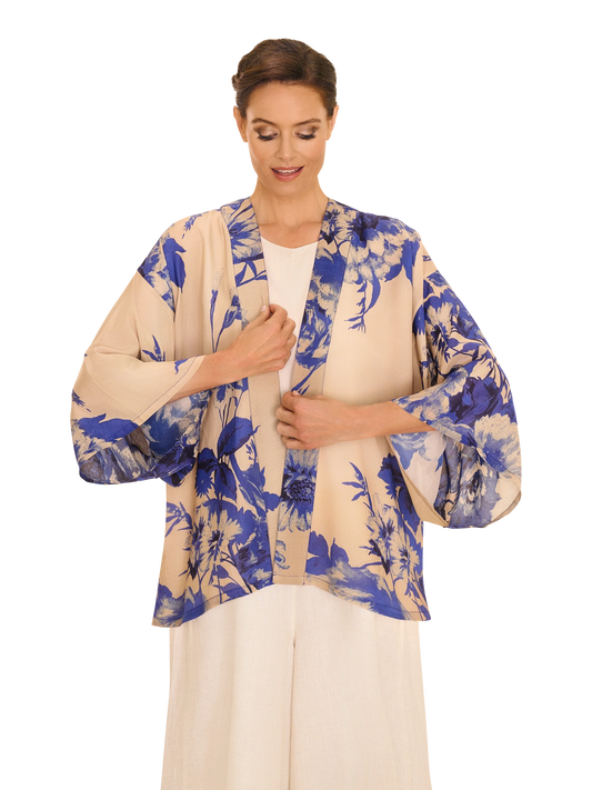 Kimono Jacket - China Blue Blooms