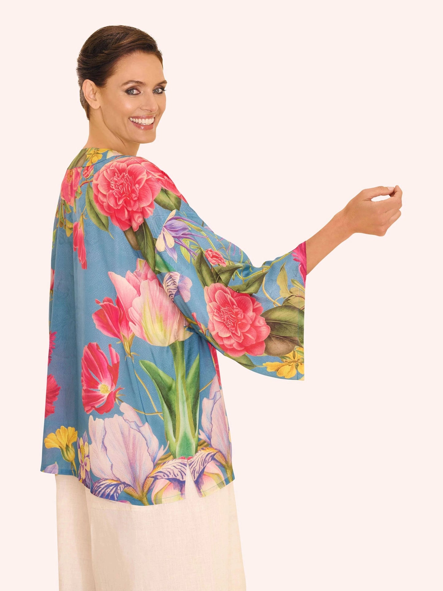 Floral Study-Denim Kimono