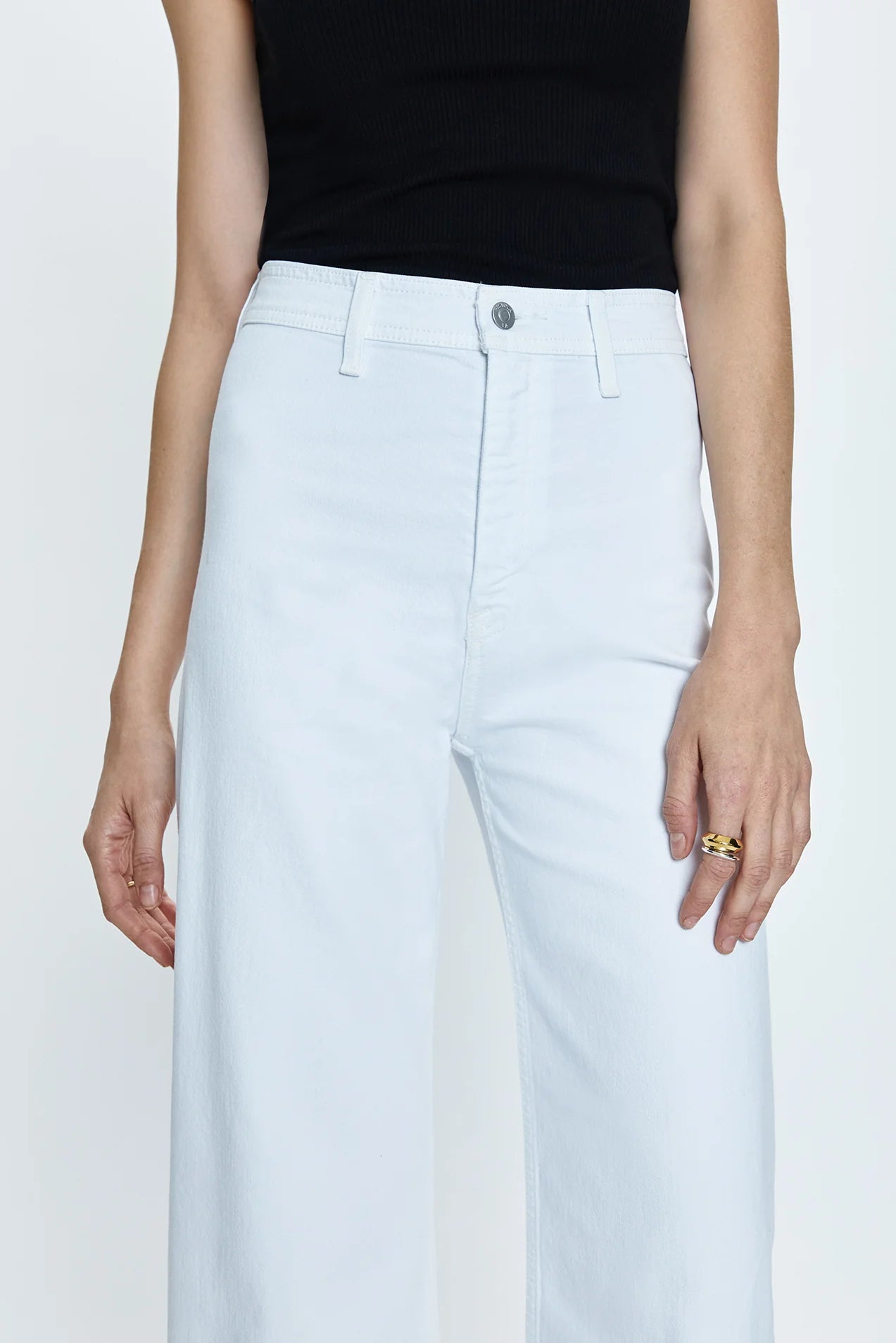 PENNY High Rise Cropped Wide Leg Jeans | Blizzard