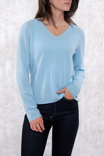 Baby Cashmere Long Sleeve V Neck Pullover