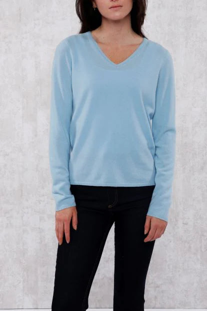 Baby Cashmere Long Sleeve V Neck Pullover