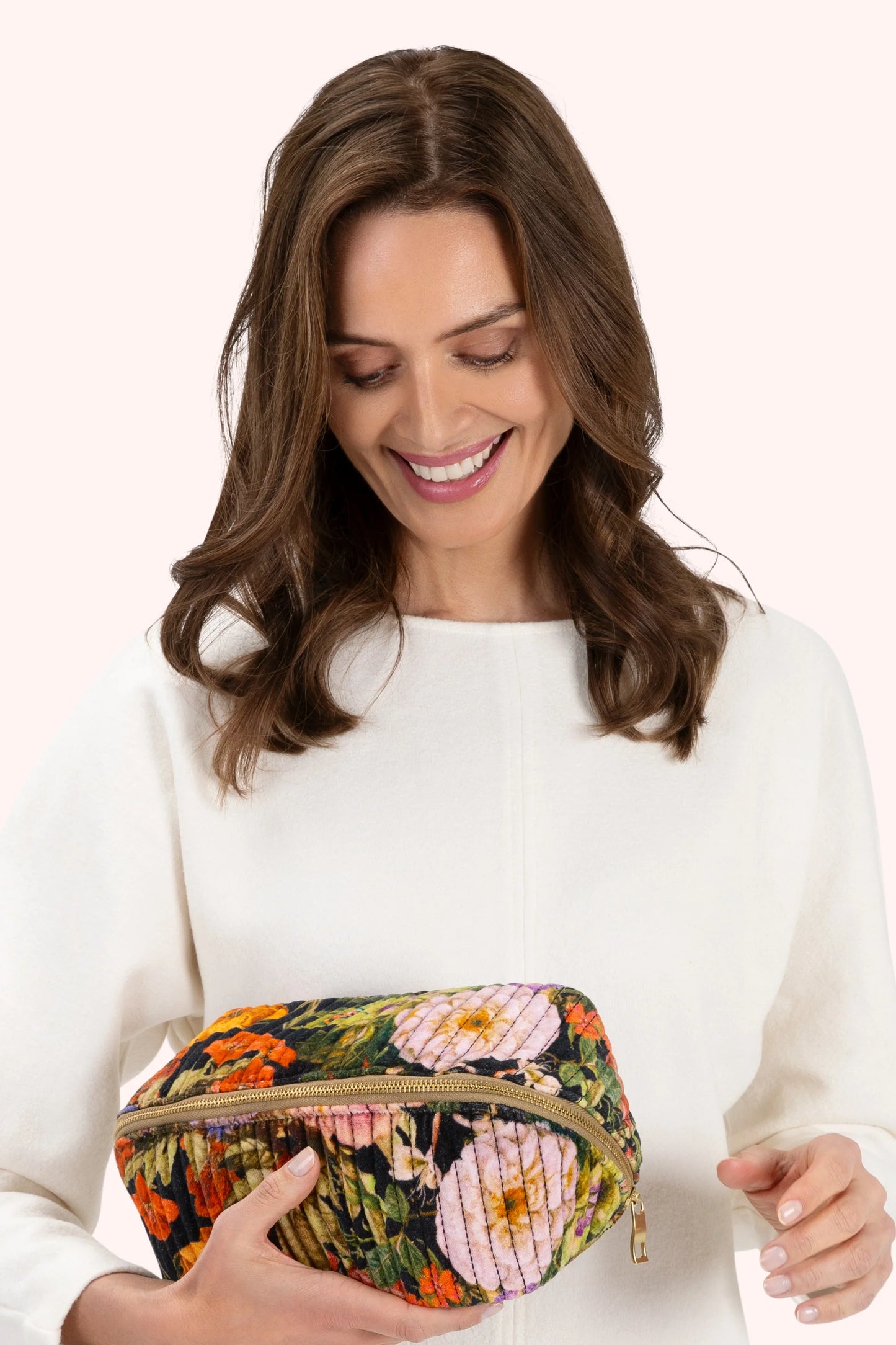 Quilted Makeup Bag - Midnight Posy
