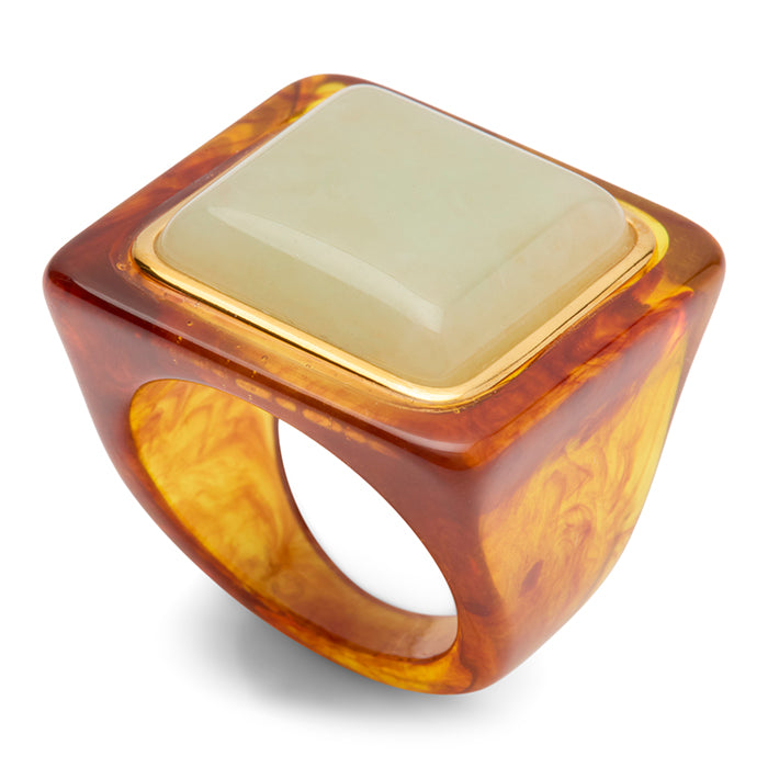 Tortoise Shell Aquamarine Quartz Ring