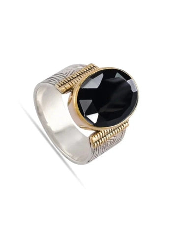 Midnight Elegance Silver Ring